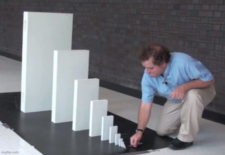 Dominoes falling